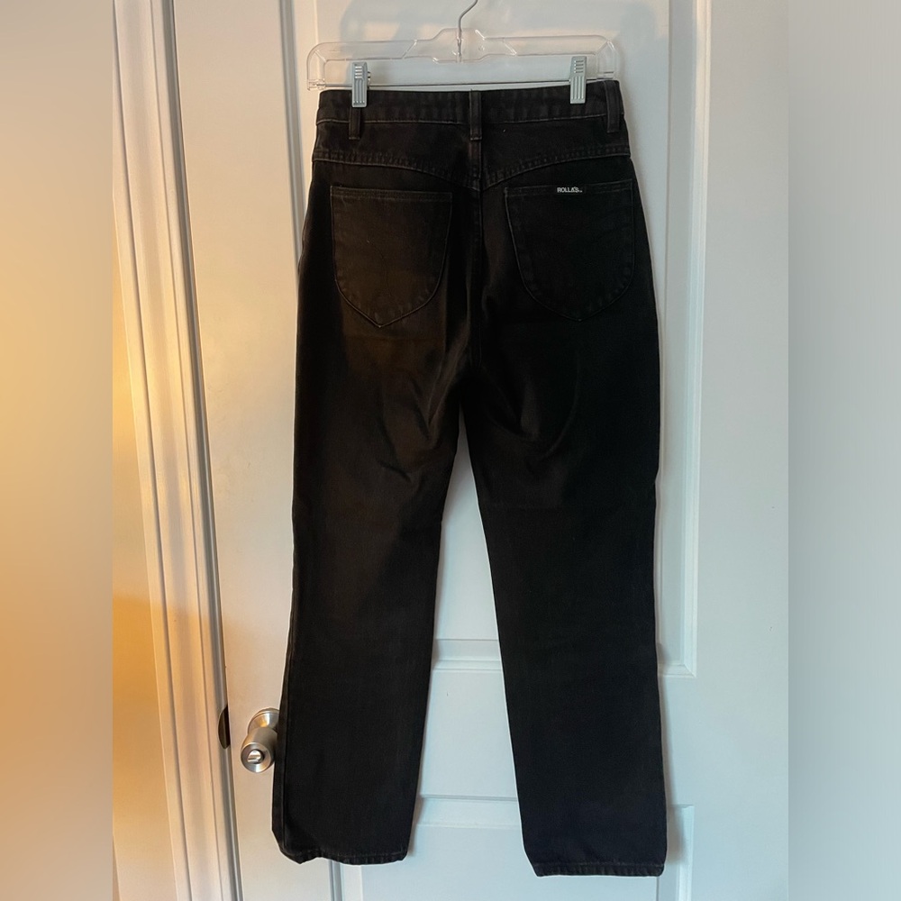 ROLLA’S Original High Rise Straight Jeans Black - Picture 4 of 5